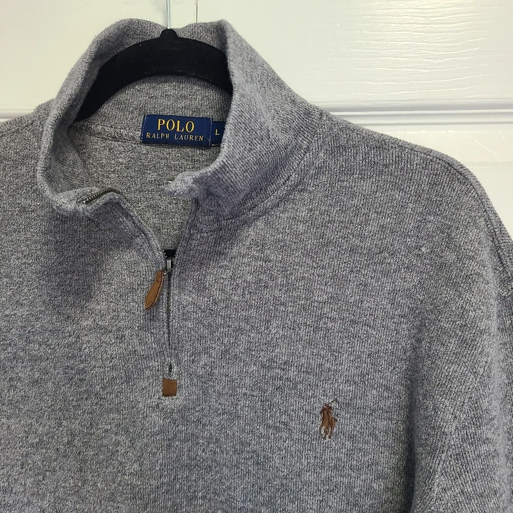 Polo by‎ Ralph Lauren Gray Quarter-Zip Sweater